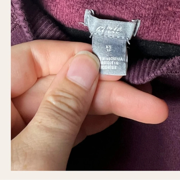 0268. AERIE FLEECE LINED SWEATER PLUM PURPLE IN COLOR SIZE XSMALL OVERSIZED - Picture 5 of 10